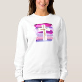 Jesus Shirt Brush Strokes Christelijk Sweatshirt (Voorkant)