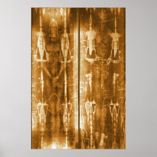 Jesus Shroud of Turin Negative Afbeelding Front & Poster