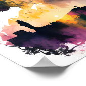 Jesus Silhouette Portret afdrukbaar Poster (Hoek)