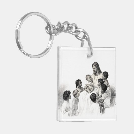 Jesus Sitting with Children Sleutelhanger (Voorkant Links)