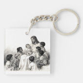 Jesus Sitting with Children Sleutelhanger (Achterkant)