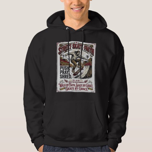 Jesus Skate Longboard T-shirt Christelijk (Voorkant)