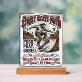 Jesus Skate Longboard T-shirt Christelijk Acryl Bord (Neutraal)