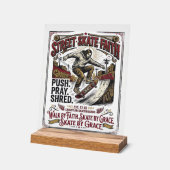 Jesus Skate Longboard T-shirt Christelijk Acryl Bord (Hoek)
