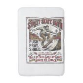 Jesus Skate Longboard T-shirt Christelijk Badmat (Voorkant Verticaal)