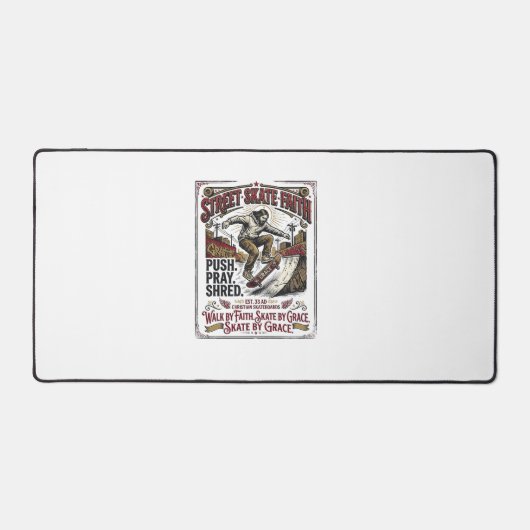 Jesus Skate Longboard T-shirt Christelijk Bureaumat (Voorkant)