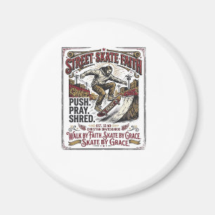 Jesus Skate Longboard T-shirt Christelijk Magneet