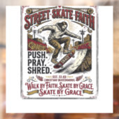 Jesus Skate Longboard T-shirt Christelijk Raamsticker (Vel 2)