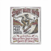 Jesus Skate Longboard T-shirt Christelijk Sticker (Voorkant)