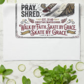 Jesus Skate Longboard T-shirt Christelijk Theedoek (Gevouwen)