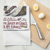 Jesus Skate Longboard T-shirt Christelijk Theedoek (Quarter Fold)