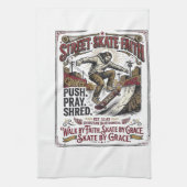Jesus Skate Longboard T-shirt Christelijk Theedoek (Verticaal)