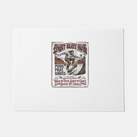 Jesus Skate Longboard T-shirt Christen Deurmat (Voorkant)