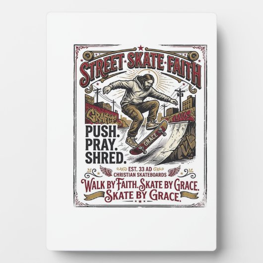 Jesus Skate Longboard T-shirt Christen Fotoplaat (voorkant)