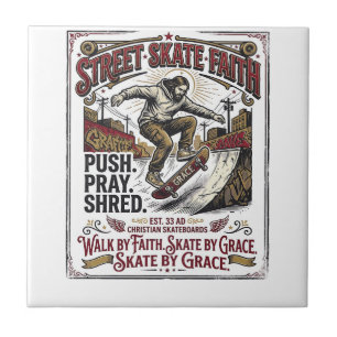 Jesus Skate Longboard T-shirt Christen Tegeltje