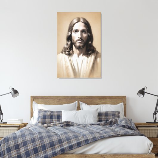 Jesus sketch 6 canvas afdruk (Insitu (Slaapkamer))