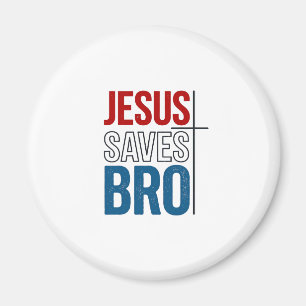 Jesus Slaat Bro Christelijke Typografie T-Shirt On Magneet