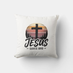 Jesus Slaat Bro Vintage Kruik Kruis Shirt Desi Kussen