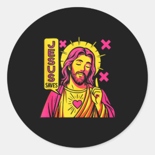 Jesus Slaat Christelijke Anime Heilig Hart Manga P Ronde Sticker