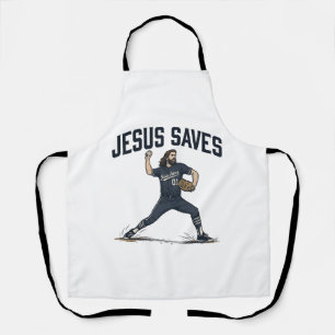 Jesus Slaat Honkbal Pitcher Vintage Gravure T-Shir Schort