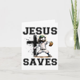 Jesus Slaat Honkbal Religieus Christelijk Geloof K Kaart