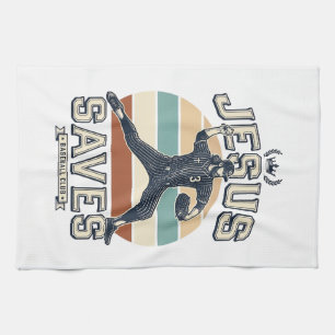 Jesus Slaat Honkbal Vintage Christelijke Vector On Theedoek