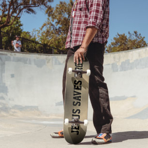 Jesus Slaat Op Bro. Abstract Goud Waas Skateboard