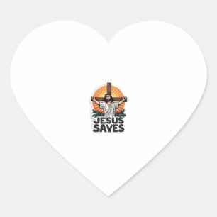 Jesus Slaat Oude Graveergeloof T-shirt (1) Hart Sticker