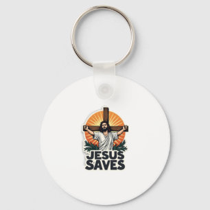 Jesus Slaat Oude Graveergeloof T-shirt (1) Sleutelhanger