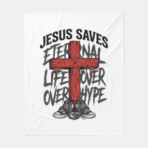 Jesus Slaat Oude Kruis Christelijke Streetwear Shi Fleece Deken