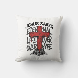 Jesus Slaat Oude Kruis Christelijke Streetwear Shi Kussen