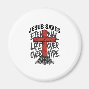 Jesus Slaat Oude Kruis Christelijke Streetwear Shi Magneet