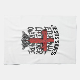 Jesus Slaat Oude Kruis Christelijke Streetwear Shi Theedoek