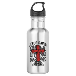 Jesus Slaat Oude Kruis Christelijke Streetwear Shi Waterfles