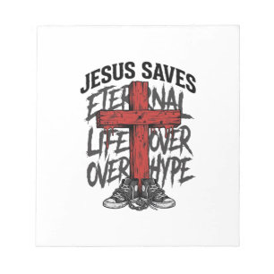 Jesus Slaat Oude Kruis Christelijke Streetwear T-S Notitieblok