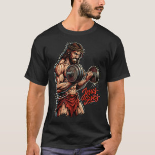 Jesus Slaat Workout Christelijke Bodybuilding Gym T-shirt