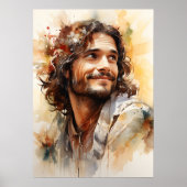 Jesus Smiling Art Poster (Voorkant)