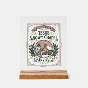 Jesus Sneeuwkapel Jezus Sneeuwkapel Christelijk Ge Acryl Bord