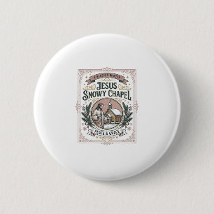 Jesus Sneeuwkapel Jezus Sneeuwkapel Christelijk Ge Ronde Button 5,7 Cm