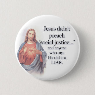 Jesus Social Justice, knop Ronde Button 5,7 Cm