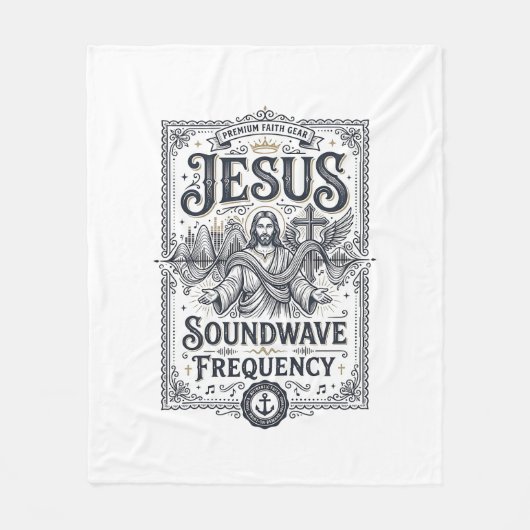 Jesus Soundwave Frequentie Jesus Soundwave Frequen Fleece Deken (Voorkant)