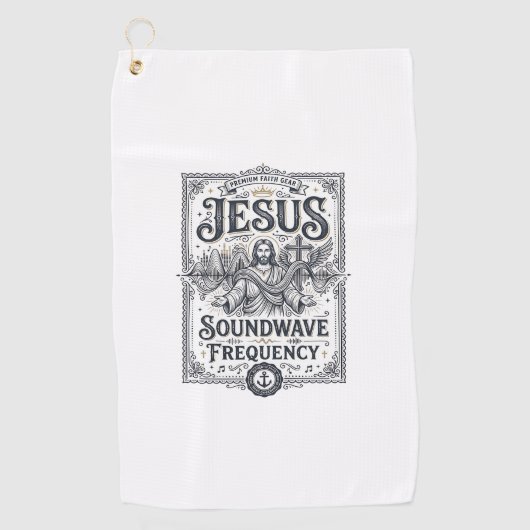 Jesus Soundwave Frequentie Jesus Soundwave Frequen Golfhanddoek (Voorkant)