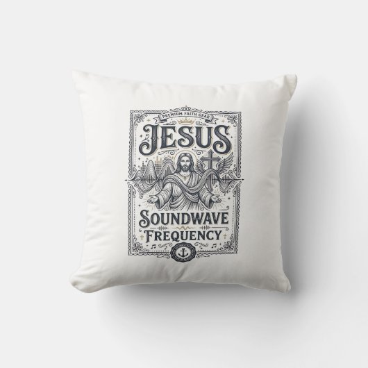 Jesus Soundwave Frequentie Jesus Soundwave Frequen Kussen (Voorkant)