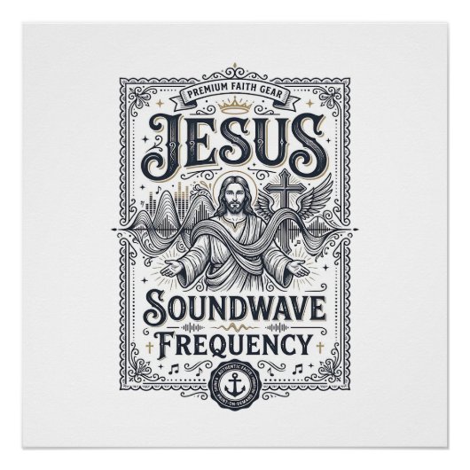 Jesus Soundwave Frequentie Jesus Soundwave Frequen Perfect Poster (Voorkant)