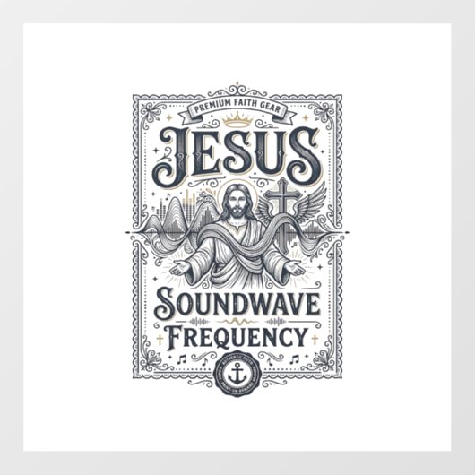 Jesus Soundwave Frequentie Jesus Soundwave Frequen Raamsticker (Vel)