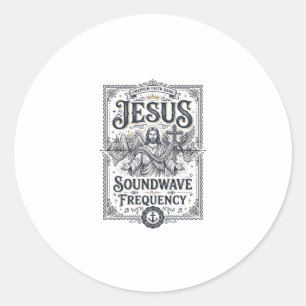Jesus Soundwave Frequentie Jesus Soundwave Frequen Ronde Sticker