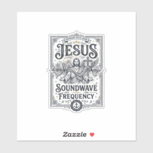 Jesus Soundwave Frequentie Jesus Soundwave Frequen Sticker
