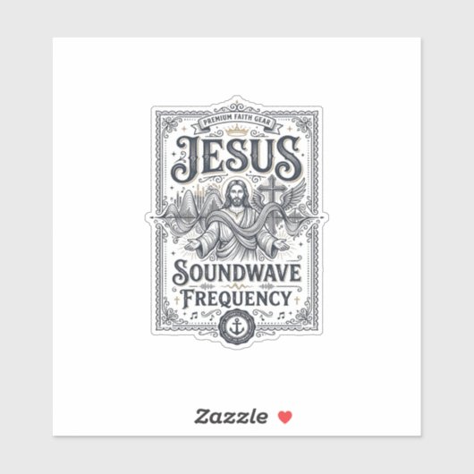 Jesus Soundwave Frequentie Jesus Soundwave Frequen Sticker (Vel)