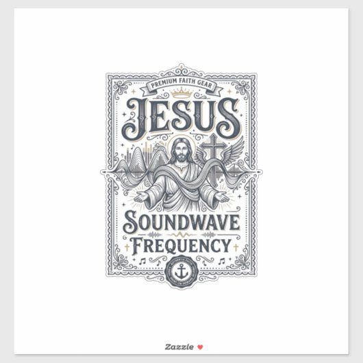 Jesus Soundwave Frequentie Jesus Soundwave Frequen Sticker (Vel)