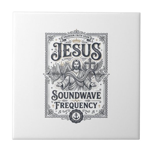 Jesus Soundwave Frequentie Jesus Soundwave Frequen Tegeltje (Voorkant)